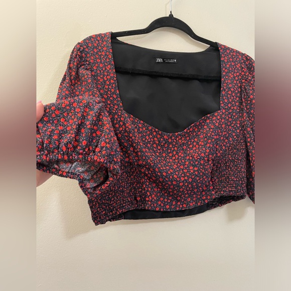 Zara Rosey Floral Crop Top - L - Picture 3 of 8